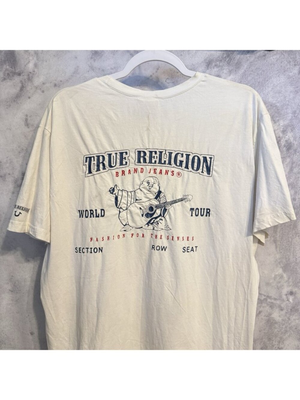 True Religion T Shirt Made in USA Short Sleeve World Tour 3XL Fits Reg XL 23x30